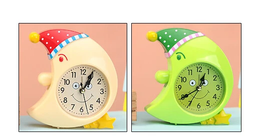 Креативные милые часы будильник в виде Луны настольные подарок для детей декор