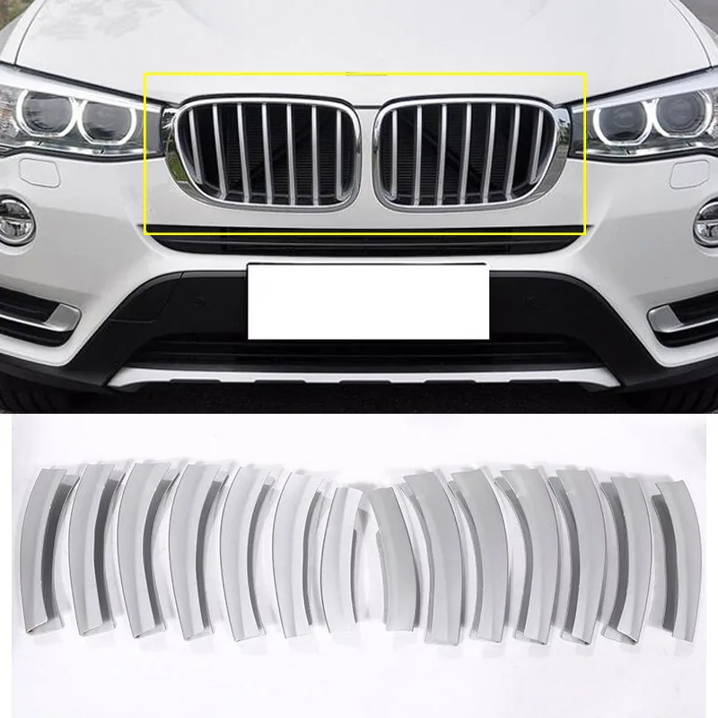 14 шт. Передняя накладка на гриль хромированные блестки ABS для BMW X3 f25 2011 2017 новейшие