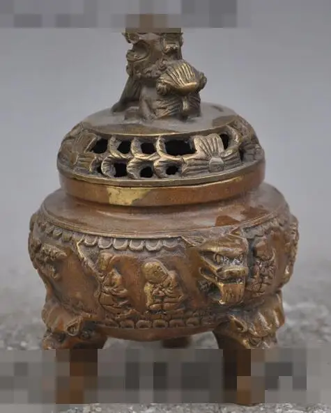 Песня voge Gem s6105 5 &quotКитай буддизм Бронзовый мальчиков парень Foo Dog лев зверь