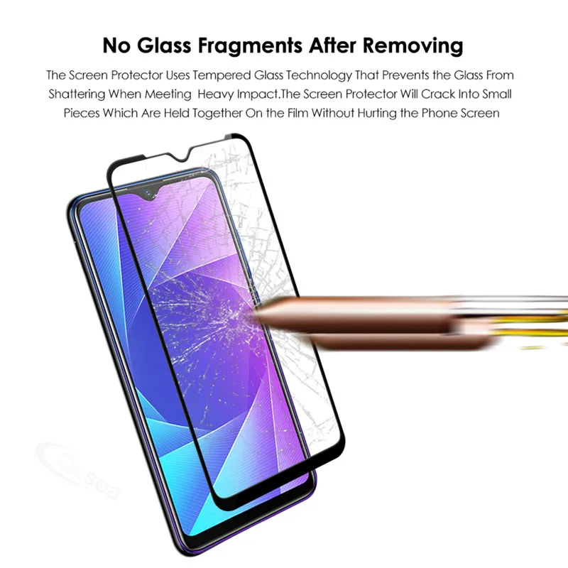 Qosea телефон Экран протектор для Realme 3 Pro закаленное стекло 9 H ультра-тонкий белый
