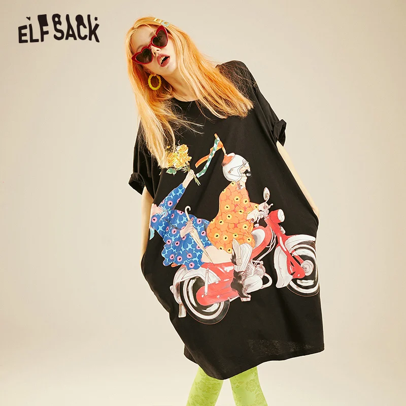 Женское праздничное платье ELFSACK хлопковые вечерние платья оверсайз с вышивкой и