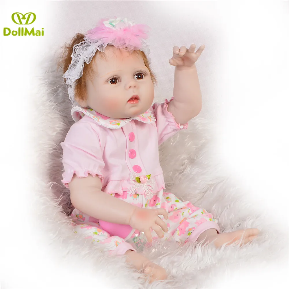 

Bebe Doll reborn menina Full silicone reborn baby real dolls 22"57cm vinyl newborn babies alive doll for kids gift boneca reborn