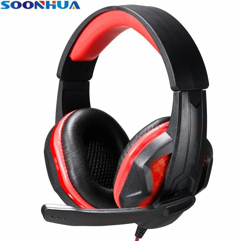SOONHUA Прохладный светодиодный всенаправленный микрофон гарнитура для игр