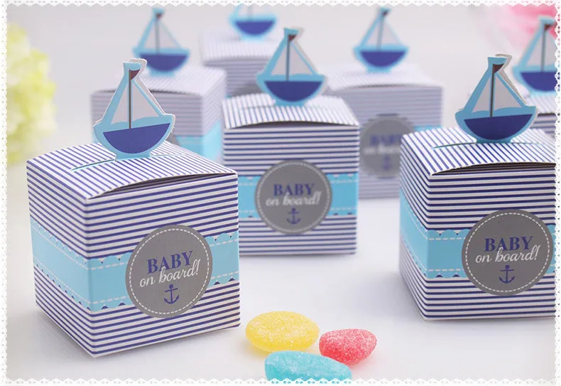 Caja de recuerdo de cumplea&ntilde;os para beb&eacute;, decoraci&oacute;n de fiesta, recuerdo de Baby Shower, venta al por mayor, 500 Uds.-1