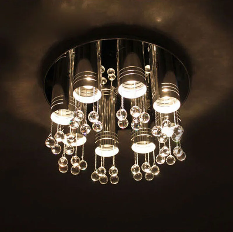 Современный минималистичный светодиодный потолочный светильник хрустальная