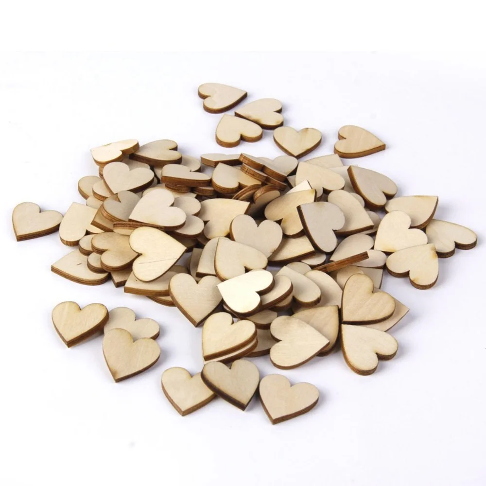 10 шт. 80 мм 3,14 Дюймов Деревянный вырез в форме сердца Натуральный деревенский резьба по дереву для украшения дома DIY принадлежности