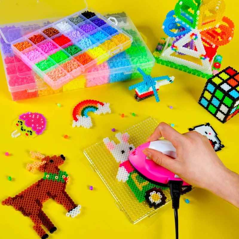 

24 цвета, Детские бусины DIY для 3D животных/мультипликационных блоков/детей, kindergarden, школы, ремесла, 3D бусины, игрушки с железом, бесплатная дос...