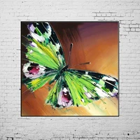 hand painted oil painting on canvas art green butterfly for living room decor abstract animals painting no frame paintings
