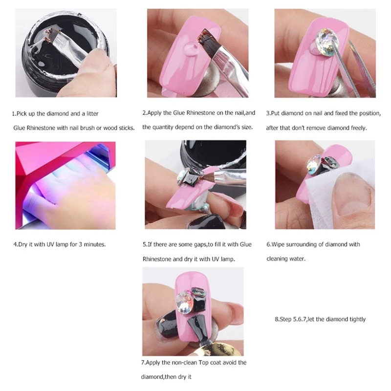 Кристалл прозрачный ногтей UV гель 5 мл Clear Nail стразами клей 3D эффект маникюра Nail Art инструменты