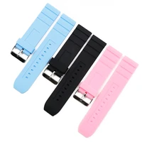 silicone strap mens pin buckle 22mm watch accessories outdoor sports waterproof bracelet rubber strap women watch band