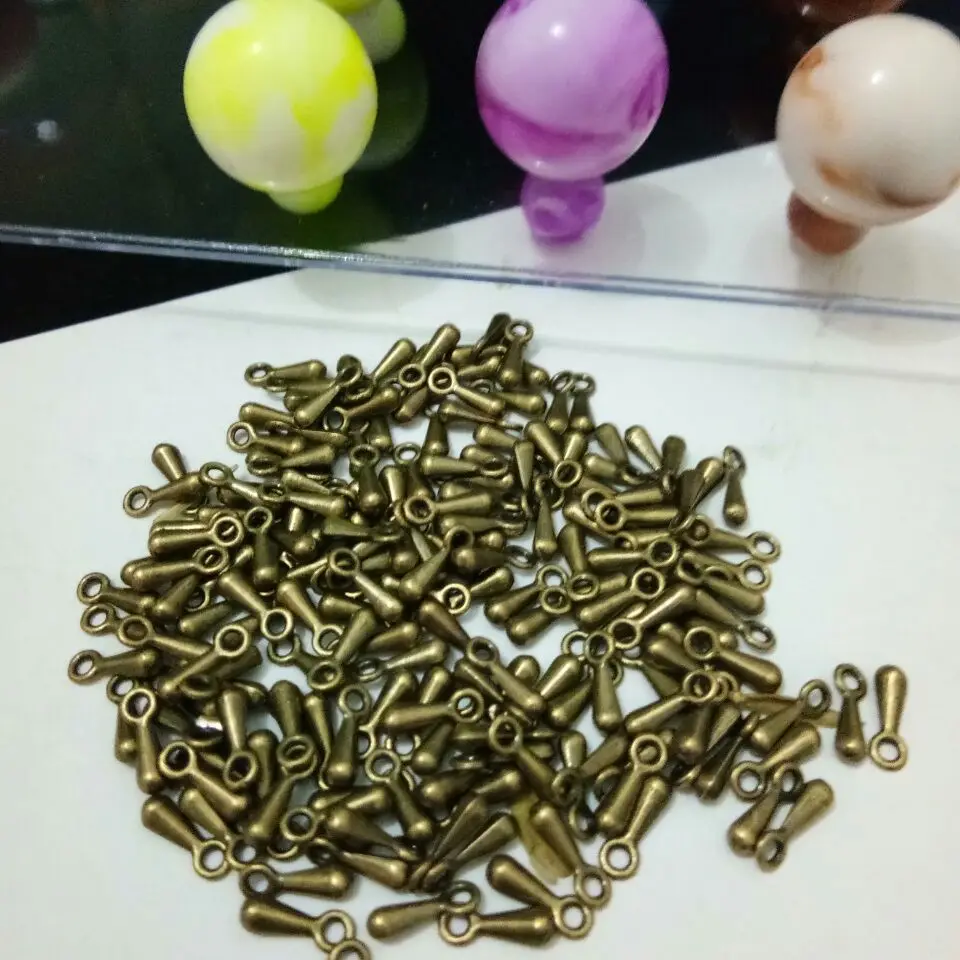 Маленькие бусины-капельки 7 мм из сплава Hot200pcs для ожерелья браслета обжимных