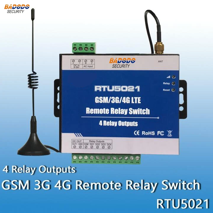 2G gsm 3G 4G sms-релейный пульт дистанционного управления RTU5021 (4-полосный релейный