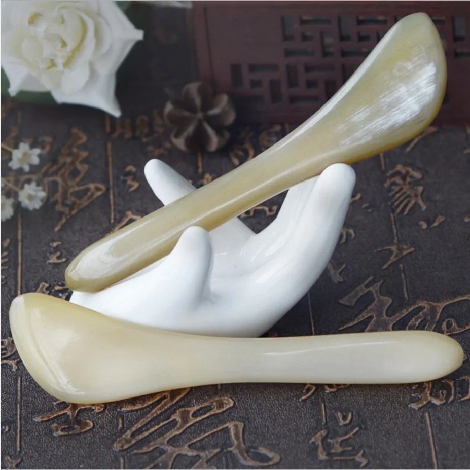 

10pcs Natural yak horn SPA Scraping Plate Body Massager Chinese Traditional Acupuncture Massage Gua Sha Board Scrape Therapy