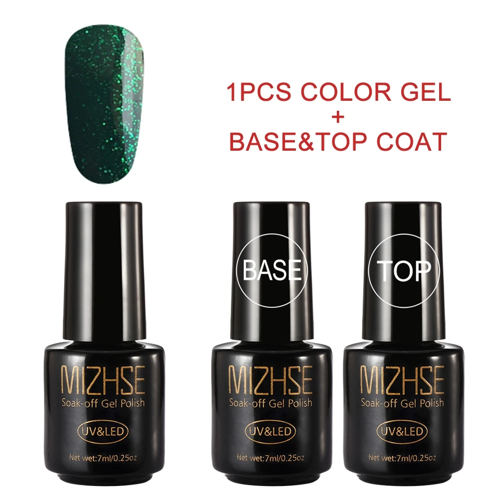 GreenZ003 and BT MIZHSE гель лак для ногтей Набор для маникюра Праймер Блеск личная гигиена лак Полупостоянный верхний слой гель лак для ногтей - Цвет: GreenZ003 and BT