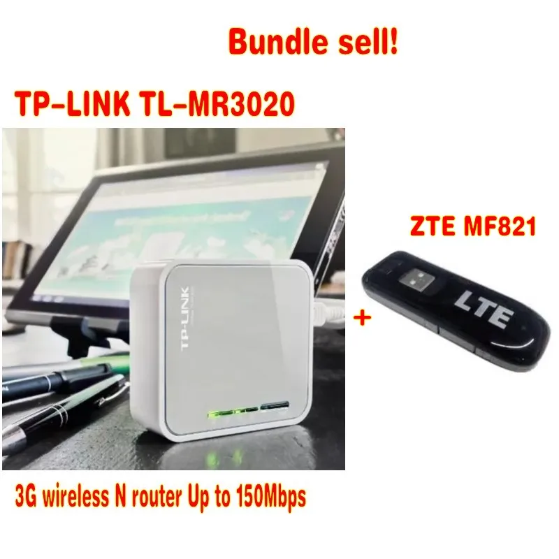 

Разблокированный ZTE MF821 4G LTE FDD USB модем Hotspot plus TP-Link MR3020, распродажа в комплекте