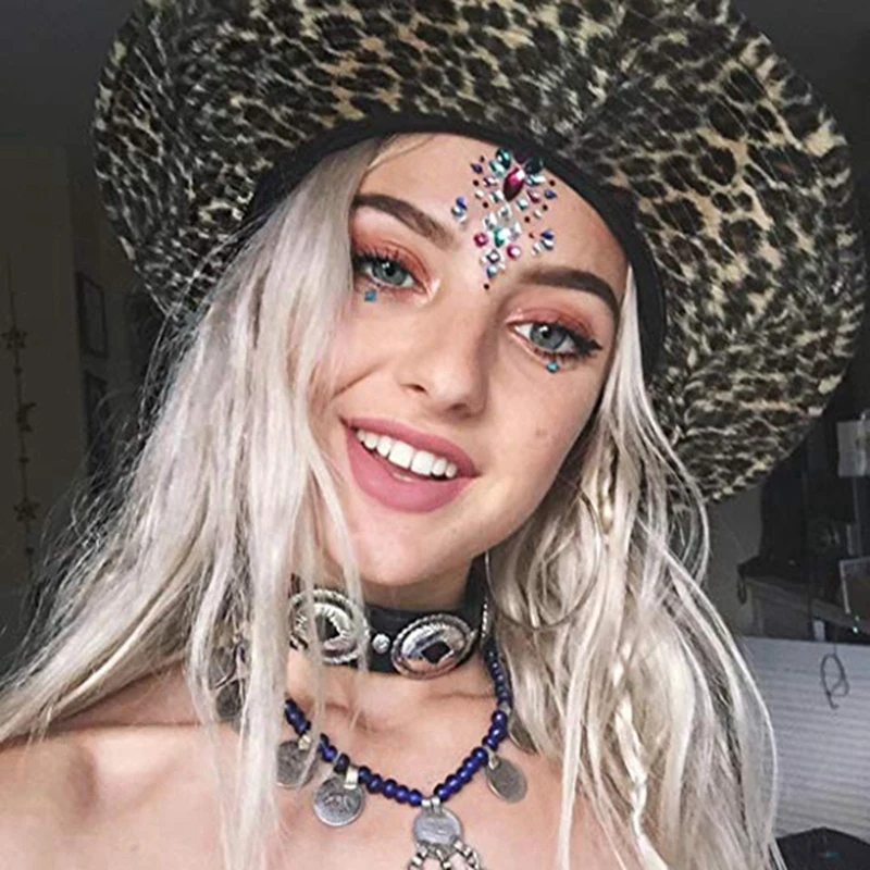 

6 Sets Women Mermaid Face Gems Glitter,Rhinestone Rave Festival Face Jewels,Crystals Face Stickers,Eyes Face Body Temporary Ta