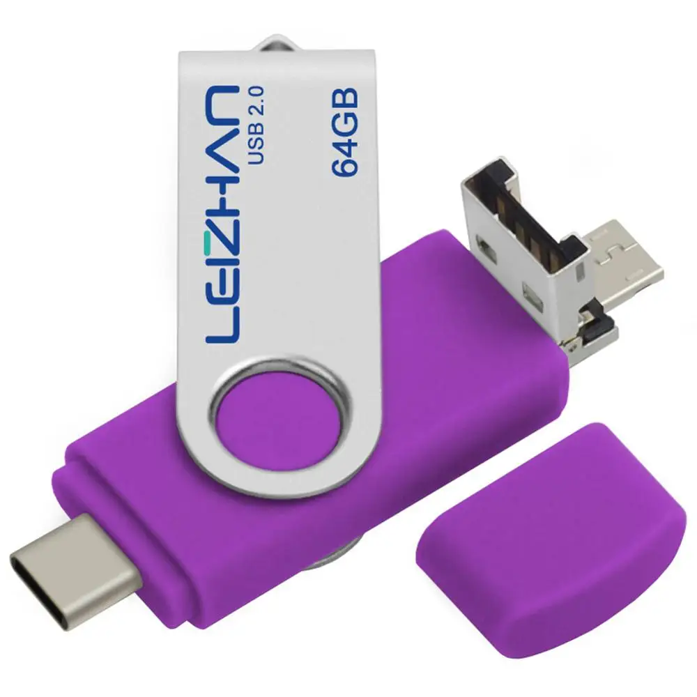 USB флеш накопитель LEIZHAN OTG Type C 128/64/32/16/8/4 ГБ|USB флэш-накопители| |