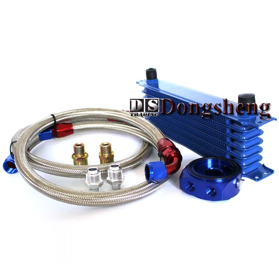 Универсальный 7-рядный масляный радиатор + адаптер для сэндвич-фильтра масла