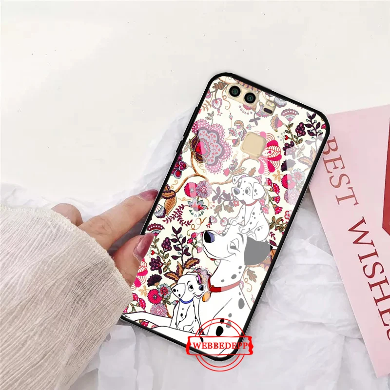 

Dalmatian cartoon Glass Case for Huawei P10 lite P20 Pro P30 P Smart honor 7A 8X 9 10 Y6 Mate 20