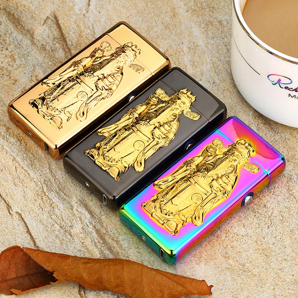 Двойной огненный крест две дуги импульса Электронная зажигалка электрическая