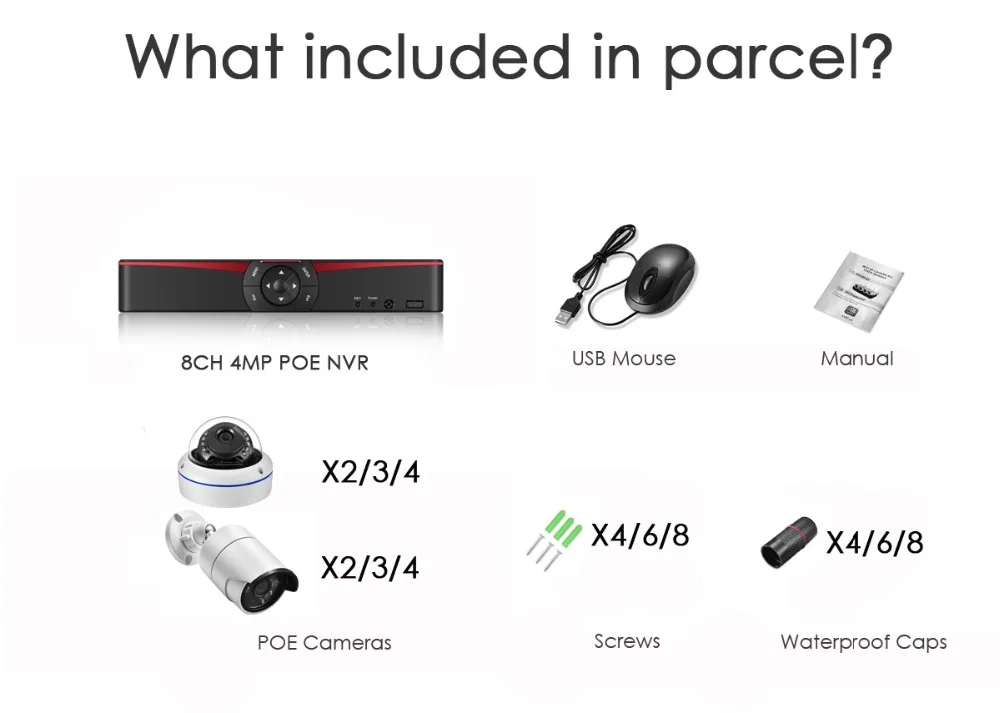 Gadinan 8CH POE 4MP комплекты безопасности NVR 4.0MP 1080P камера Аудио Звук CCTV система купольная пуля комплекты наружного наблюдения 4 ТБ HDD