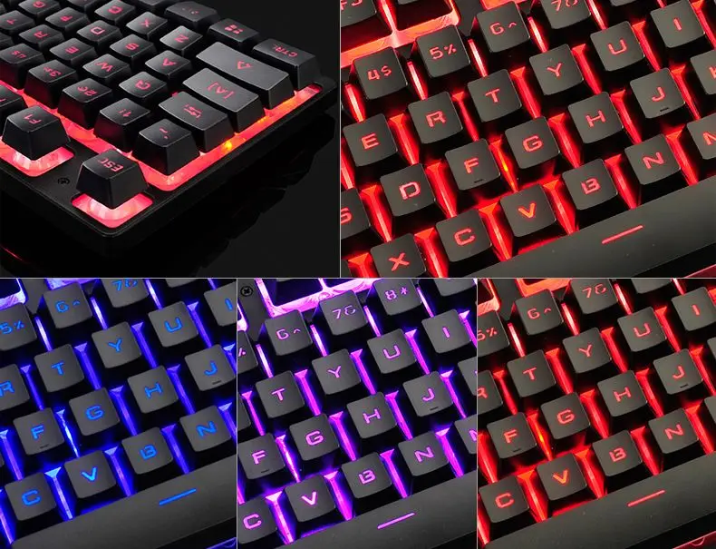 Цветной Радужный светодиодный игровой клавиатуры с подсветкой, USB Проводная мультимедийная клавиатура для компьютера, ноутбука, клавиатуры для Windows Mac, геймера, ноутбука