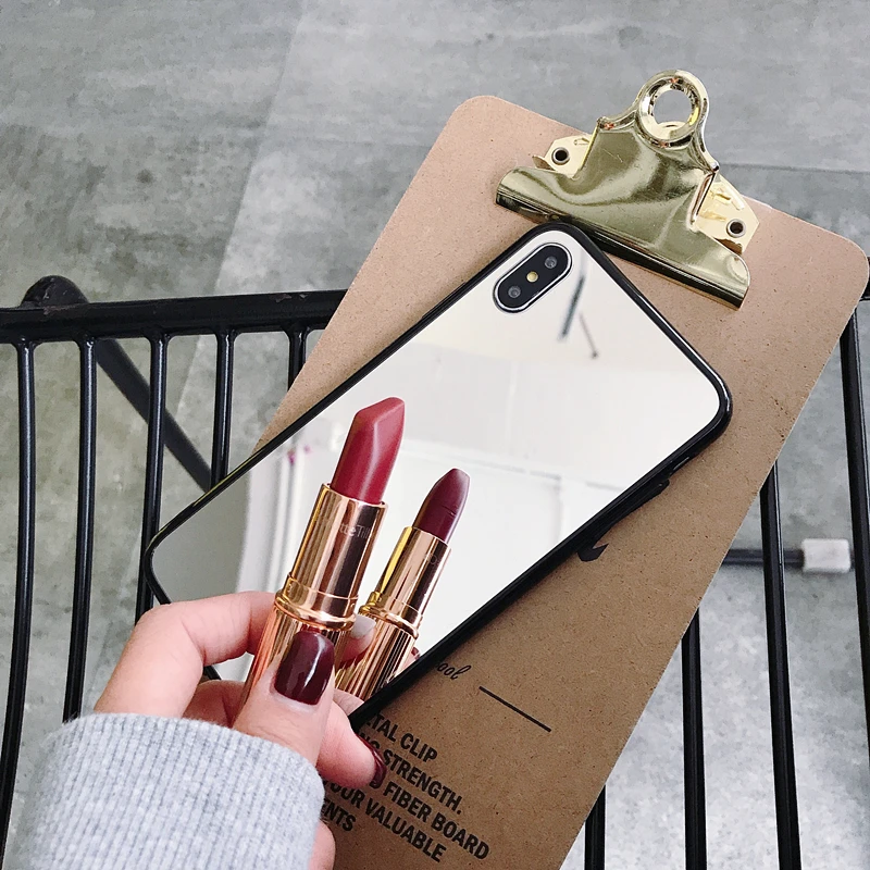 Роскошный женский зеркальный чехол с покрытием для iphone XS MAX XR X 6 6s 7 8 Plus чехлы