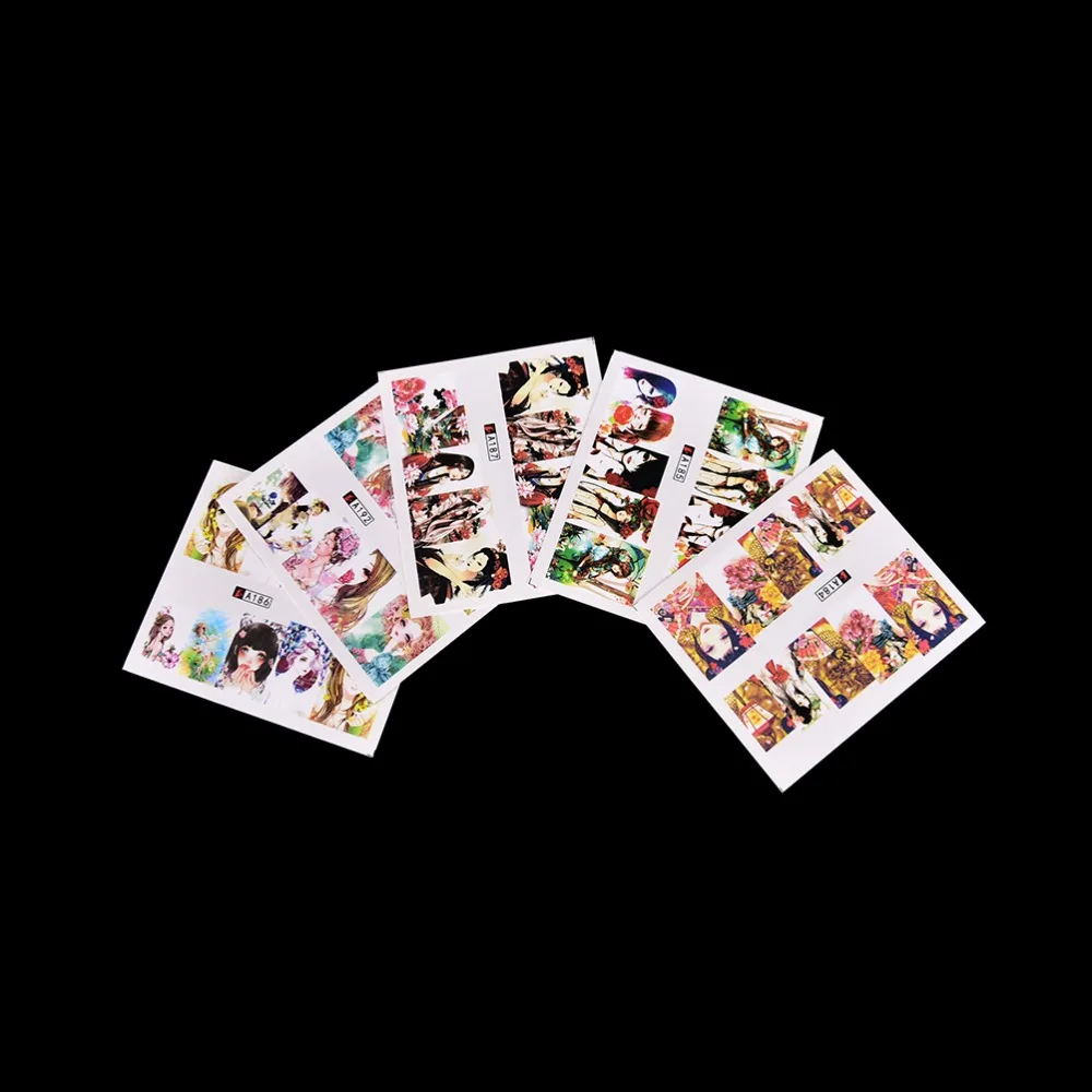 Новинка 2017 50 листов розничная продажа Смешанные Цветочные водные переводные