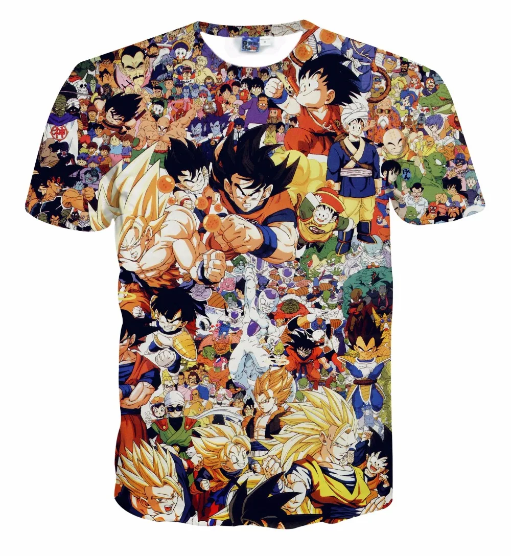 Японская аниме Dragon Ball Goku одежда с коротким рукавом унисекс 3D печатная Футболка