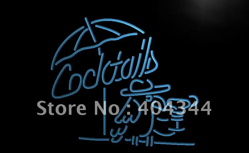 

LB337- Cocktails Parrot Bar Pub Club LED Neon Light Sign home decor crafts
