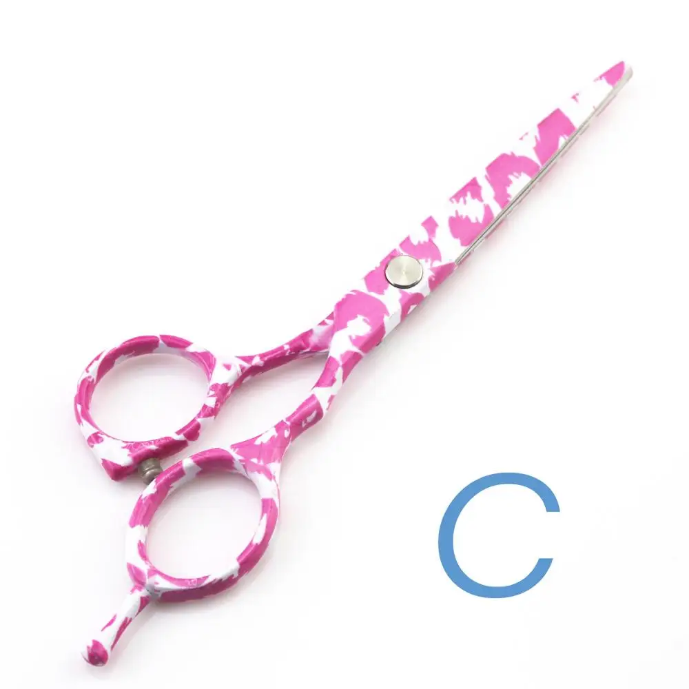 Color C Профессиональные ножницы для волос с цветочным рисунком, 5,5 дюймов, Парикмахерская, Парикмахерская, ножницы Tesoura, резка из нержавеющей стали - Цвет: Color C