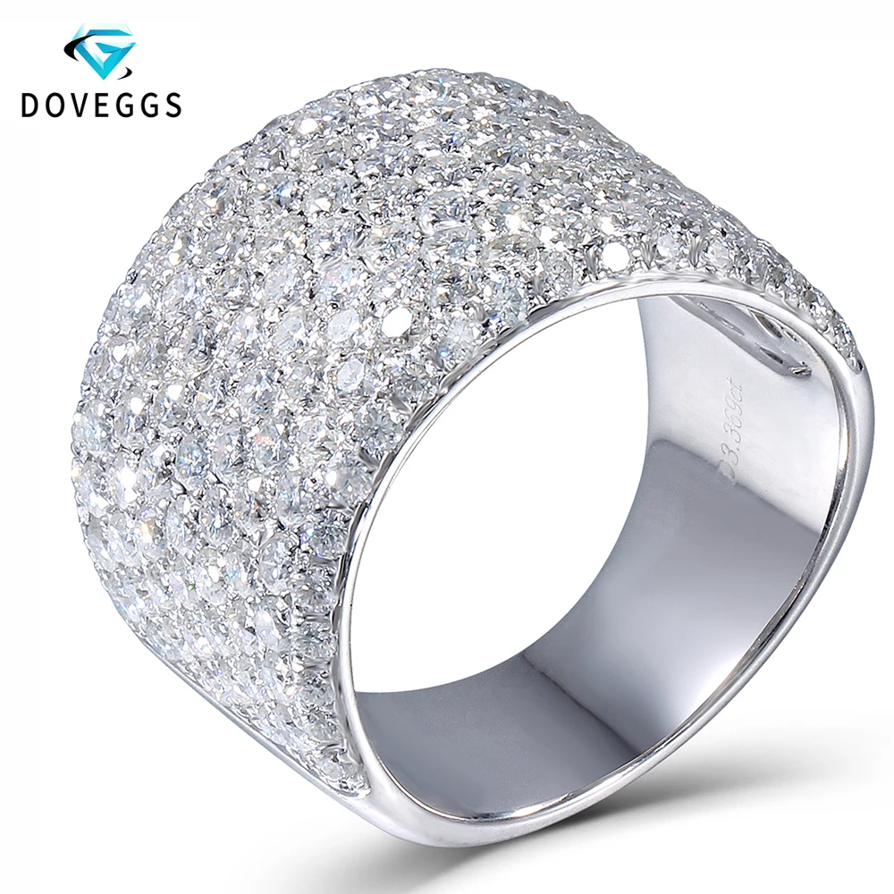 Браслет DovEgggs из настоящего белого золота 14 к 585 пробы 3 4CTW Moissanite свадебный браслет