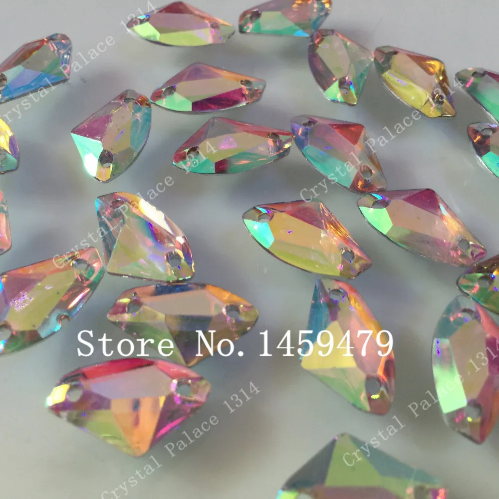 Hot Sell DIY Rhinestones White AB Color The axe Resin 200pcs 11x19mm Sew On Garments Shoes Women Bags Hats Exquisite Accessories | Дом и сад