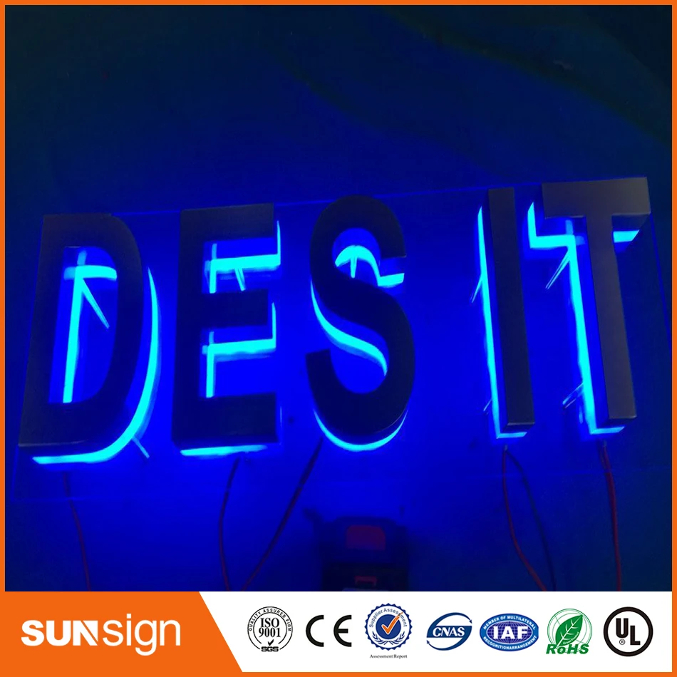 backlit led channel letter sign with acrylic alphabet letter