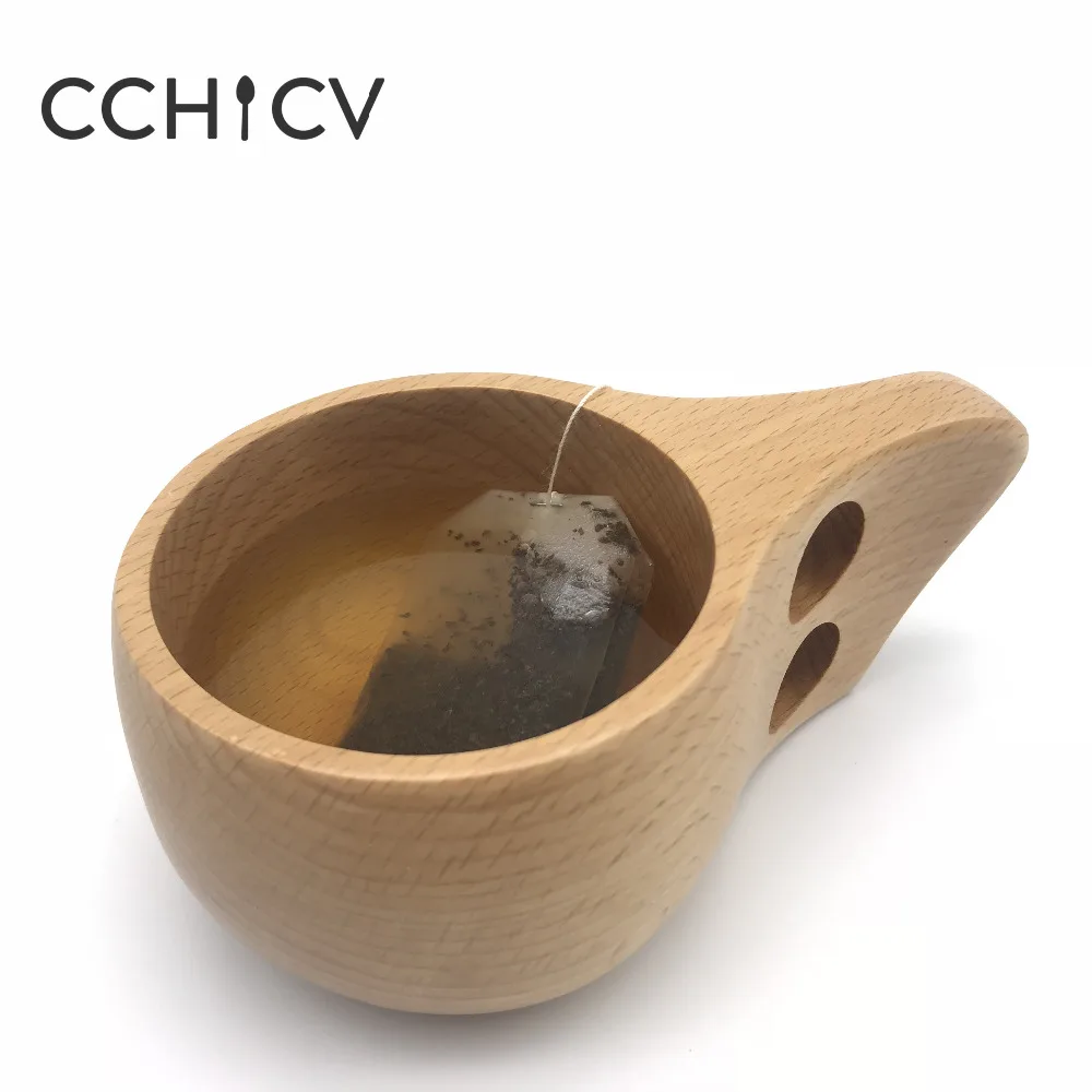 CCHICV Портативный Кофе кружка резиновая деревянная ручка два отверстие теплые