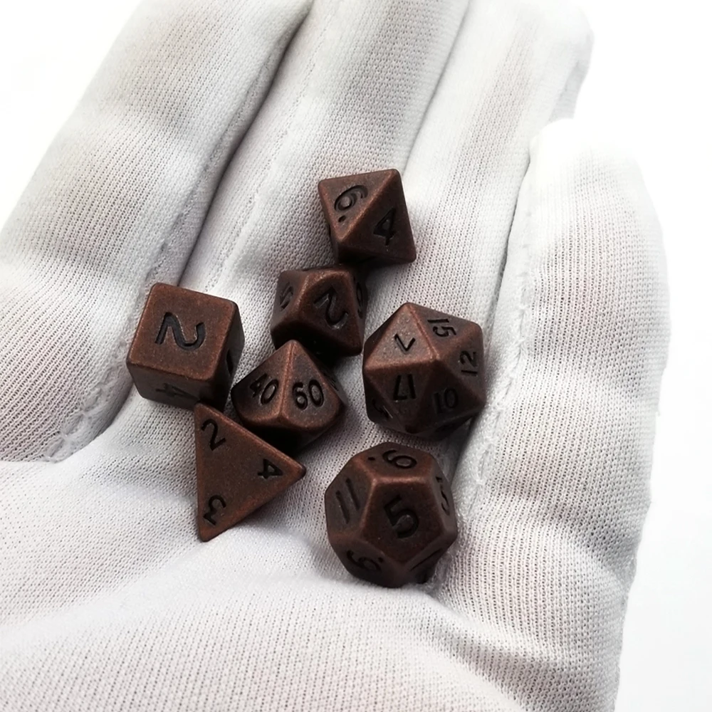 IMDG 7 шт./компл. мини ролевые игры игра в кости полихедрон металлические кости DND различные красные медные маленькие цифровая игра кости