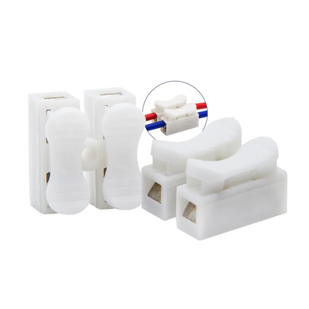 100 шт. 2 контактный пружинный соединительный провод без винтов|2p spring connector wire|spring