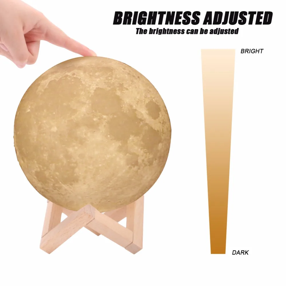 Лампа для Луны с 3D принтом светодиодная лампа лунного света USB питание сенсорное