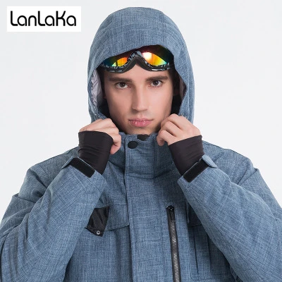 LANLAKA новый бренд лыжная куртка Для мужчин зимние Куртка из искусственной кожи PU