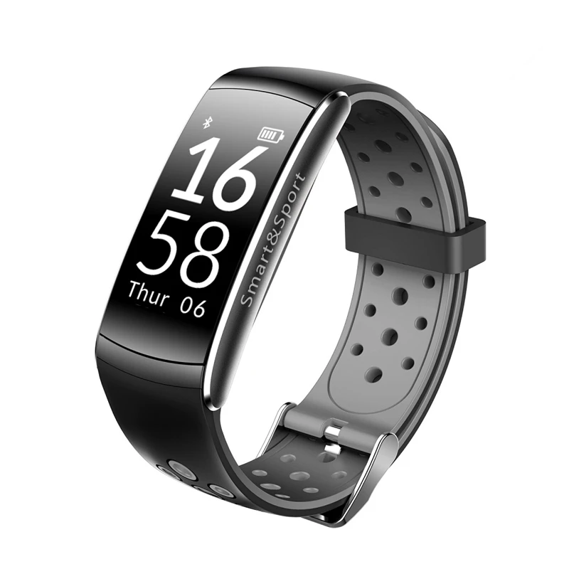 Серый SCELTECH Q8, умный Браслет, монитор сердечного ритма, фитнес-трекер, Bluetooth, браслет, водонепроницаемый, спортивный, смарт-браслет для Android IOS - Цвет: Серый