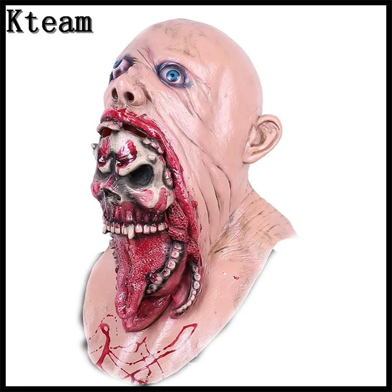 Топ класс реалистичный страшный Монстр скелет костюм Зомби Маска Alien Freddy Kluge Gollum