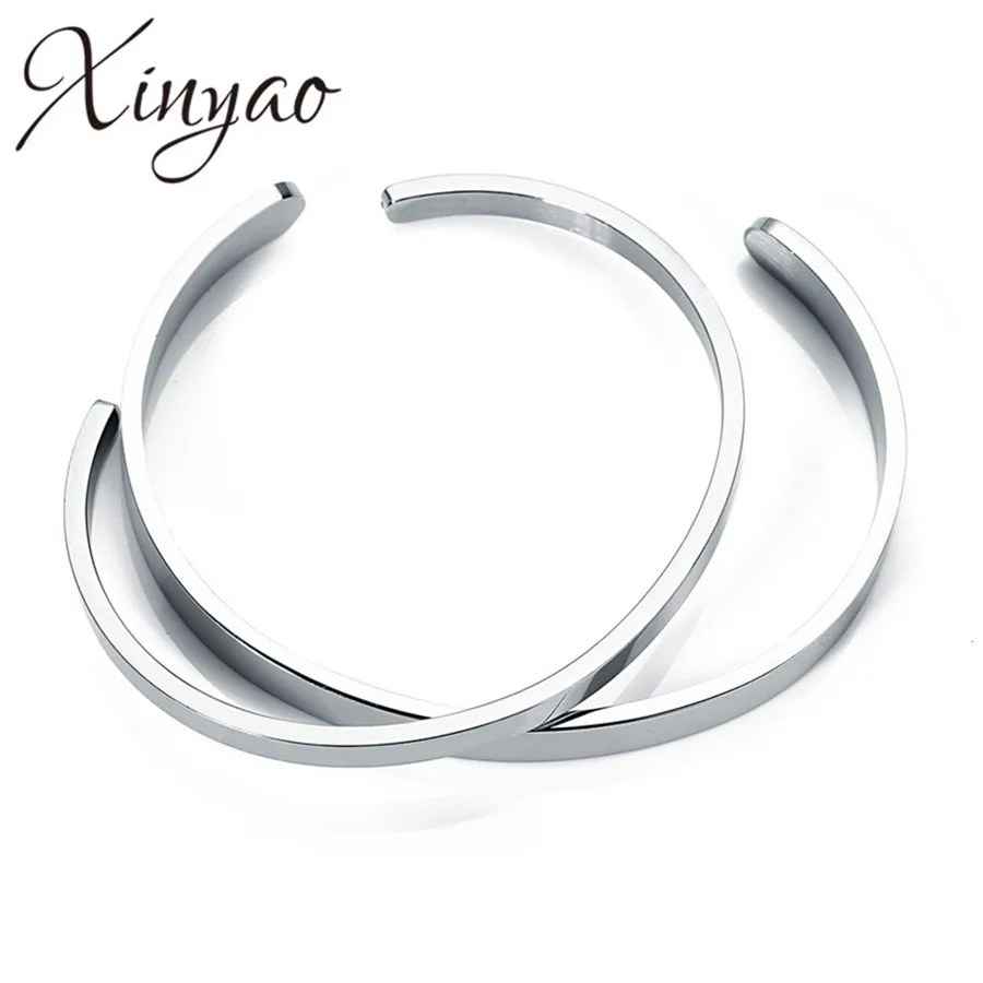 XINYAO Открытый браслет из нержавеющей стали 4 мм 8 ширина пустая поверхность