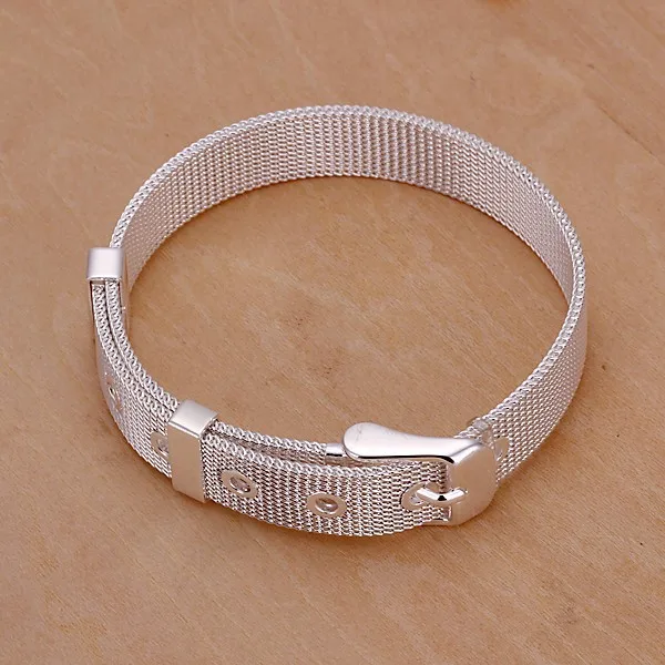 Мода 925 Jewlery браслет 10 мм ширина браслета серебряные часы ремень и для подростков