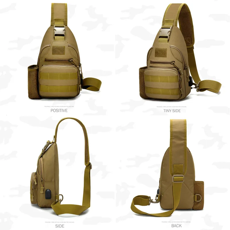 

600D Outdoor Waterproof Tactical Shoulder Bag USB Military Army Camping Hiking Bag Backpack Utility Camping Travel Trekking Bags