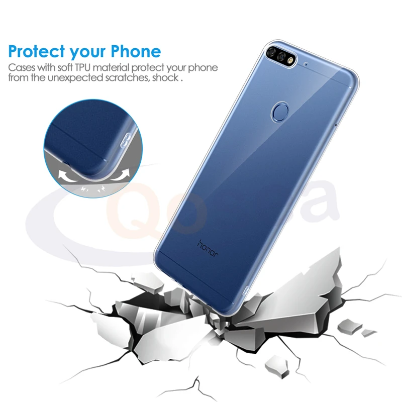 Qosea Телефон чехол для Huawei Honor 7C прозрачный тонкий мягкий Силиконовый ТПУ Защитная