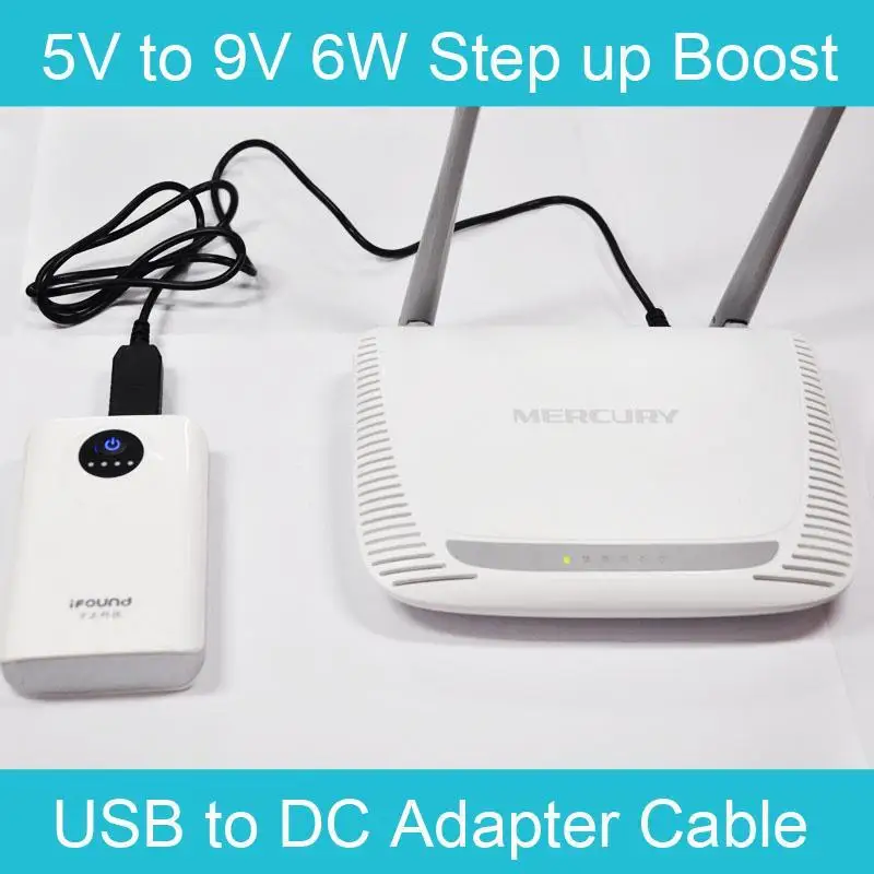 1 м USB к DC 5V до 9V 6 Вт импульсный повышающий Адаптерный кабель для мобильного