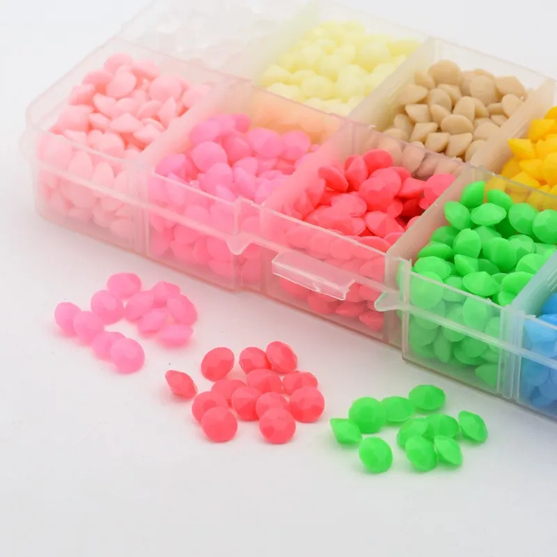 

1500pc/Box Faceted Diamond Acrylic Rhinestone Pointed Back Cabochons Mixed Color 6x4mm For DIY Jewelry Making Handicrafts