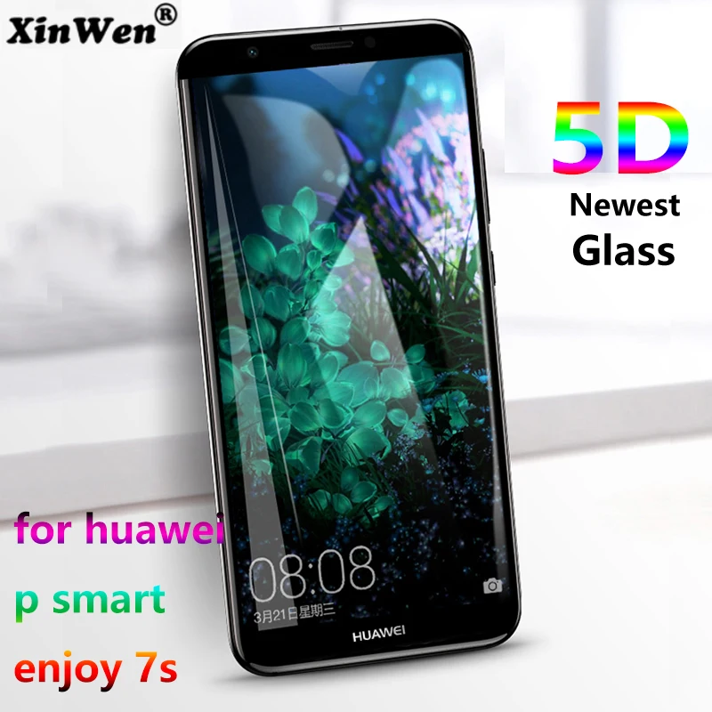 XinWen 5D новейший изогнутый защитный экран протектор Закаленное стекло для huawei p smart