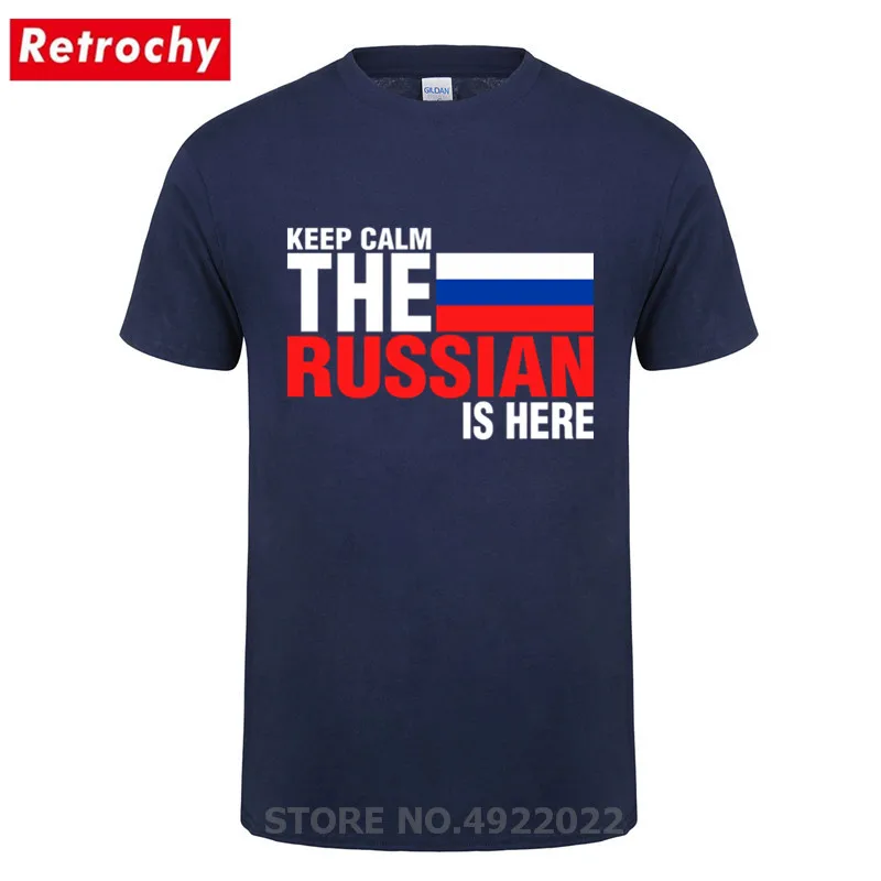 Модная мужская футболка с надписью Keep Calm короткими рукавами из хлопка Мужская