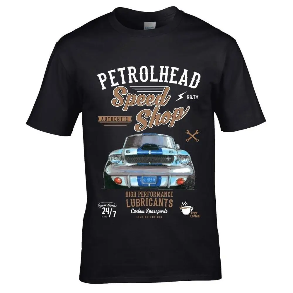 Скоростной магазин мотив и американский Shelby Mustang изображение 100% хлопок короткий
